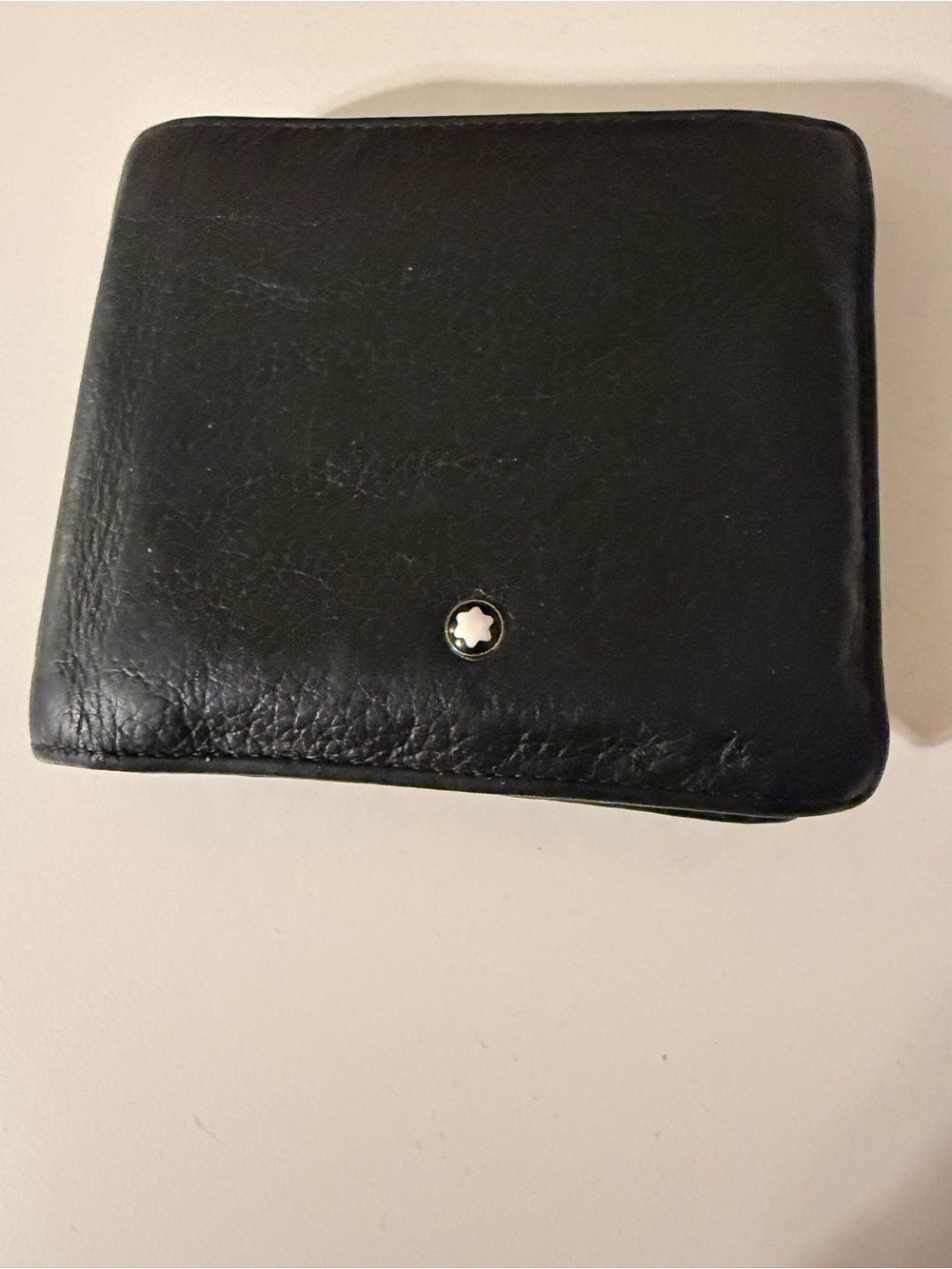 Montblanc Black Leather Men's Wallet with Signature Emblem
